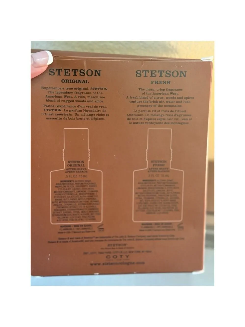 Stetson Aftershave 2pc Set .5 oz (Original) and .5 oz Pour (Fresh) NIB